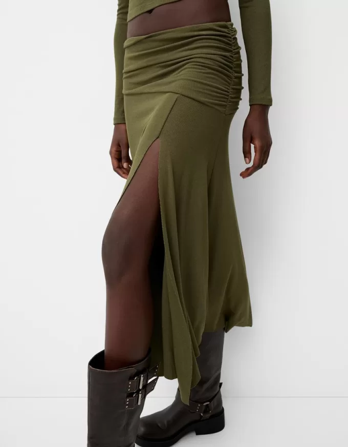 Gonna midi in maglia grossa