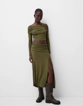 Gonna midi in maglia grossa