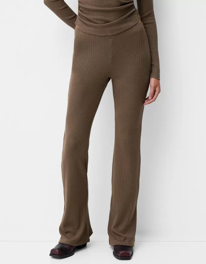 Gonna pantalone svasata a coste