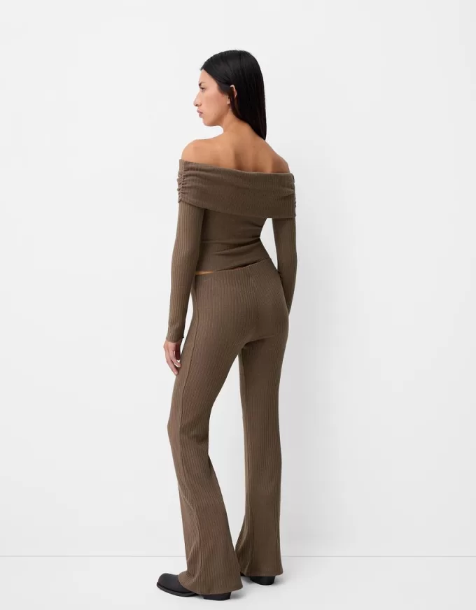 Gonna pantalone svasata a coste