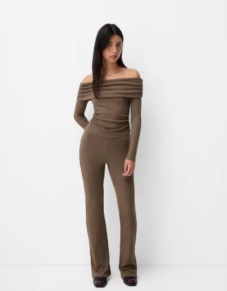 Gonna pantalone svasata a coste