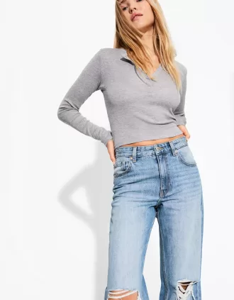 Jeans anni ’90 strappati a gamba larga