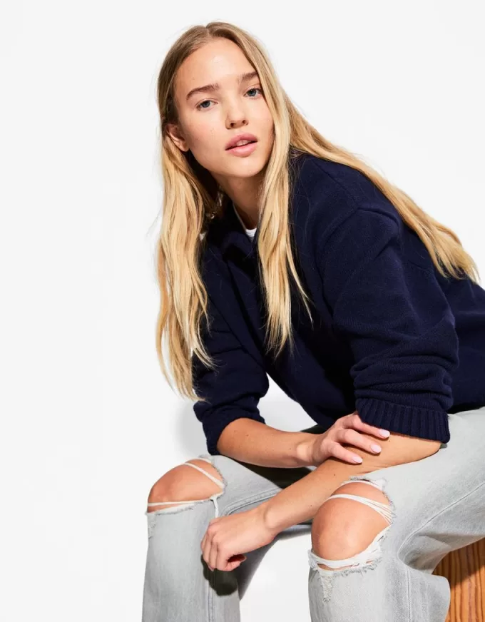 Jeans anni ’90 strappati a gamba larga