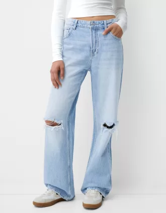 Jeans anni ’90 strappati a gamba larga