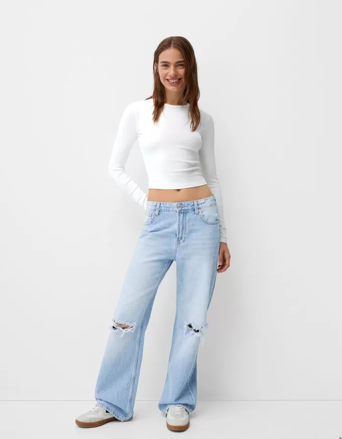 Jeans anni ’90 strappati a gamba larga