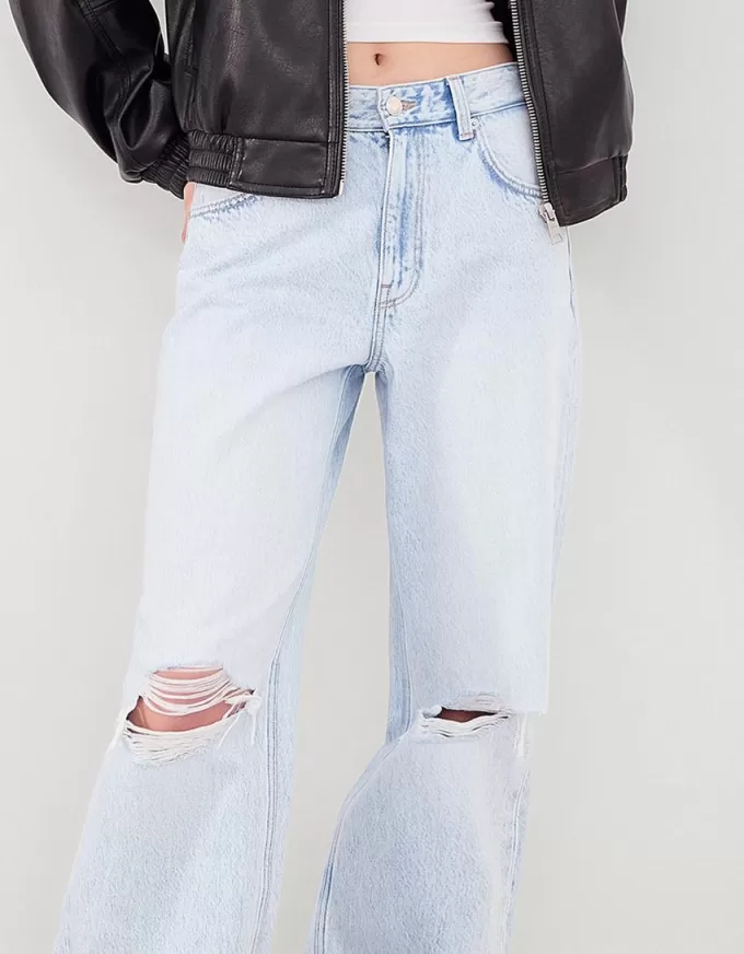 Jeans anni ’90 strappati a gamba larga