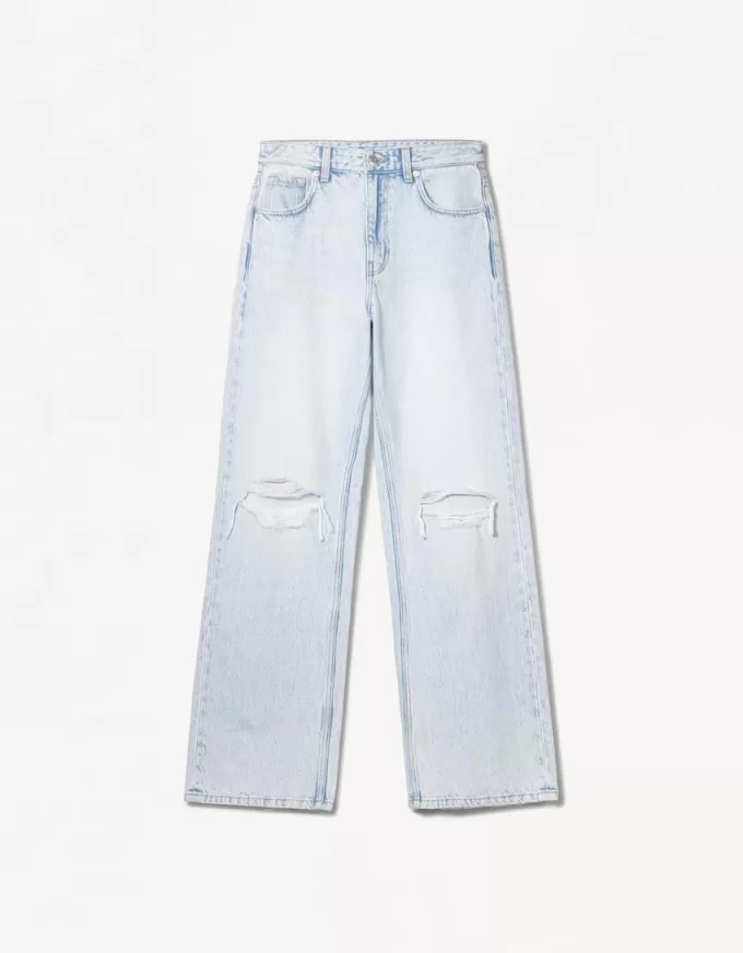 Jeans anni ’90 strappati a gamba larga