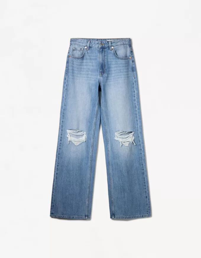 Jeans anni ’90 strappati a gamba larga