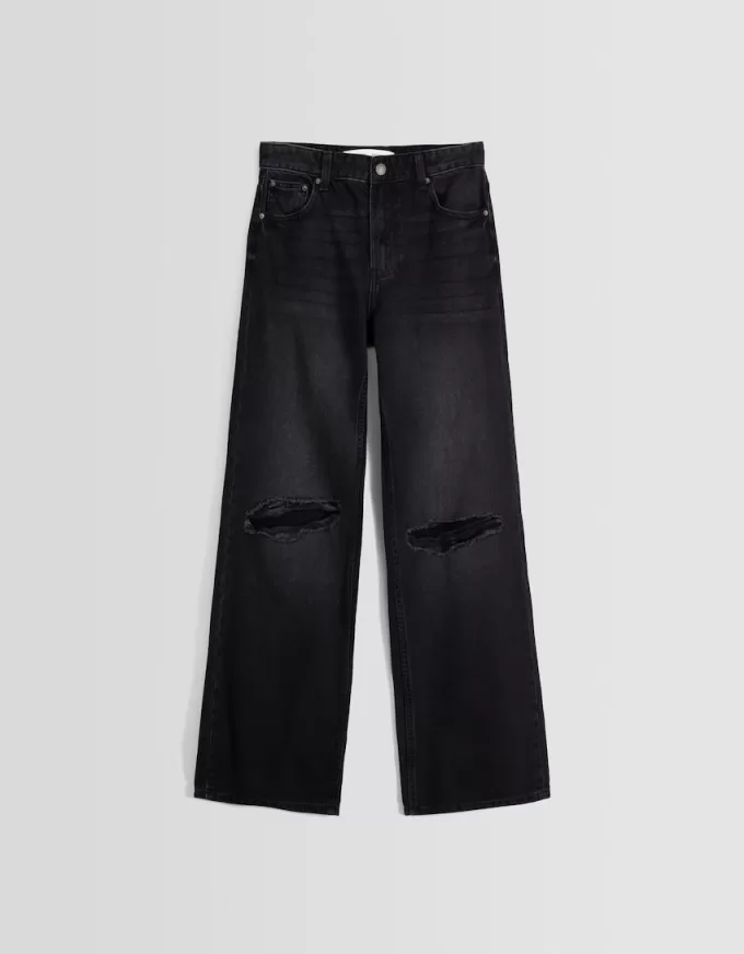 Jeans anni ’90 strappati a gamba larga