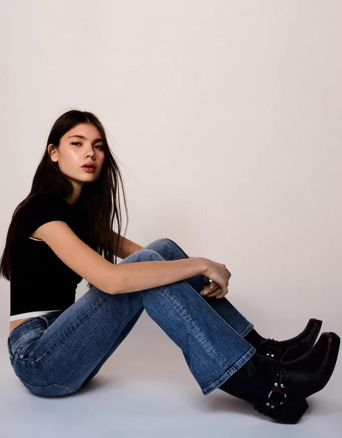 Jeans bootcut a vita bassa