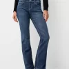 Jeans bootcut a vita bassa con ricami