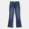 Jeans bootcut a vita bassa con ricami