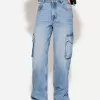 Jeans cargo a gamba dritta