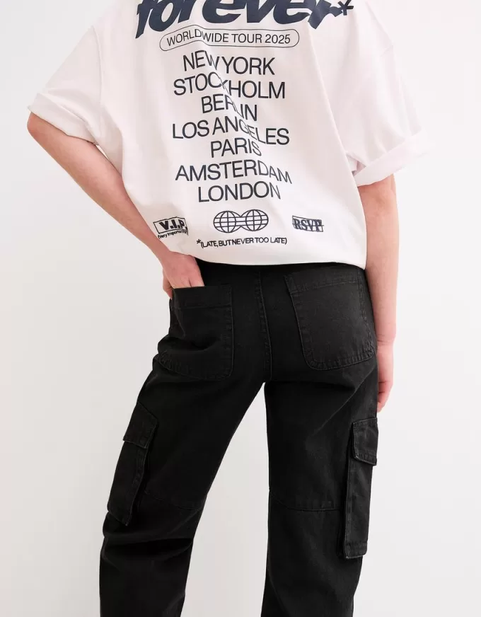 Jeans cargo a gamba dritta