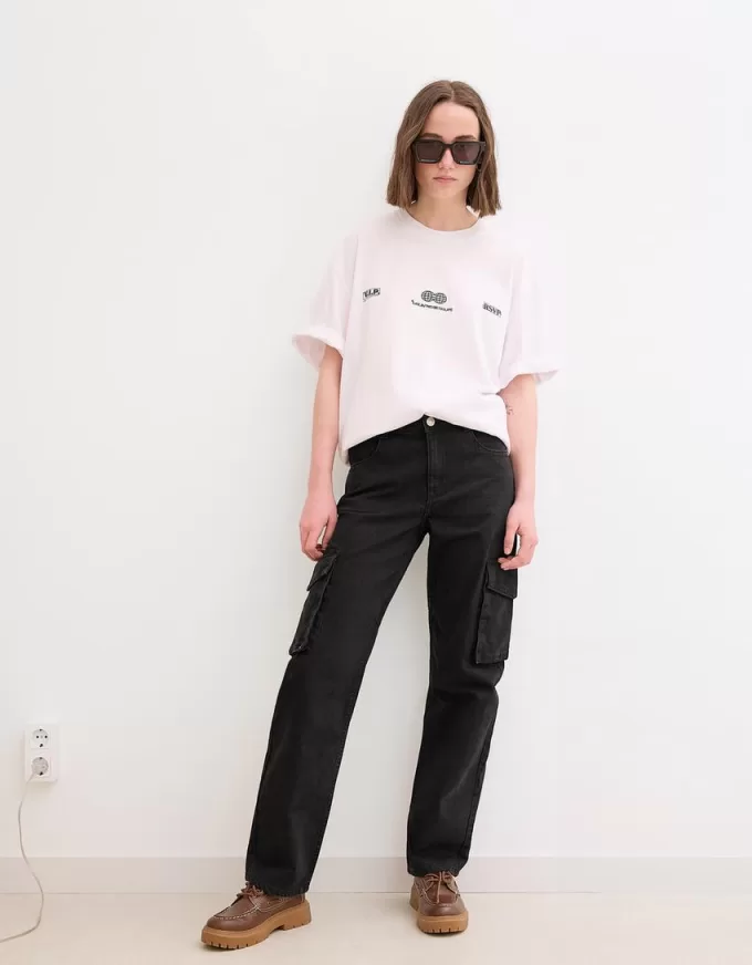 Jeans cargo a gamba dritta