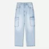 Jeans cargo a gamba dritta