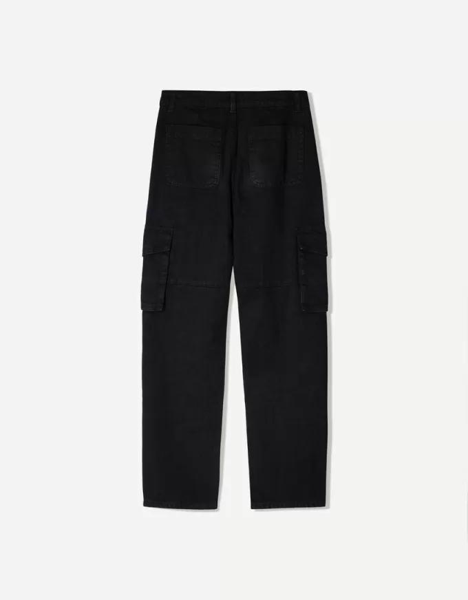 Jeans cargo a gamba dritta