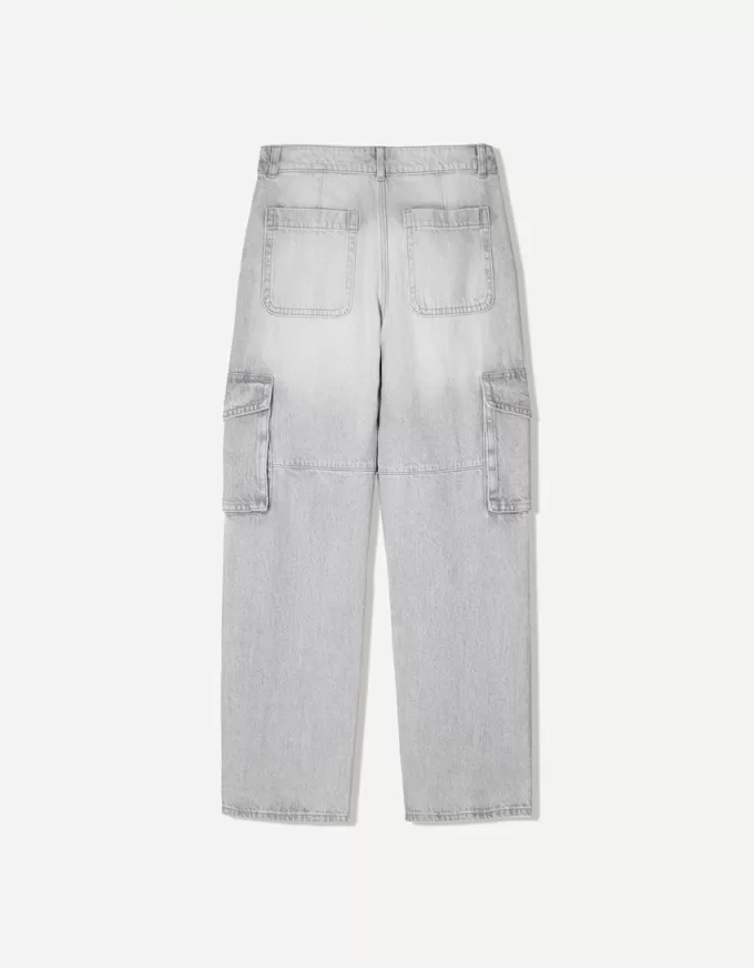 Jeans cargo a gamba dritta