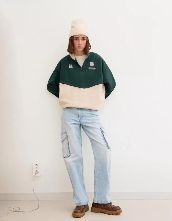 Jeans cargo a gamba dritta