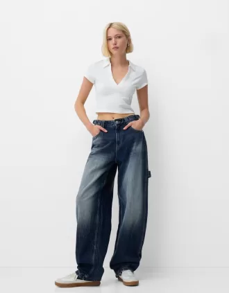 Jeans carpentiere con vestibilità a palloncino regolabile