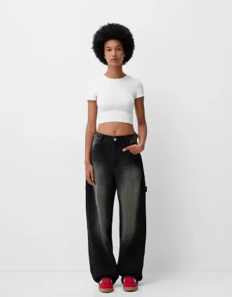 Jeans carpentiere con vestibilità a palloncino regolabile