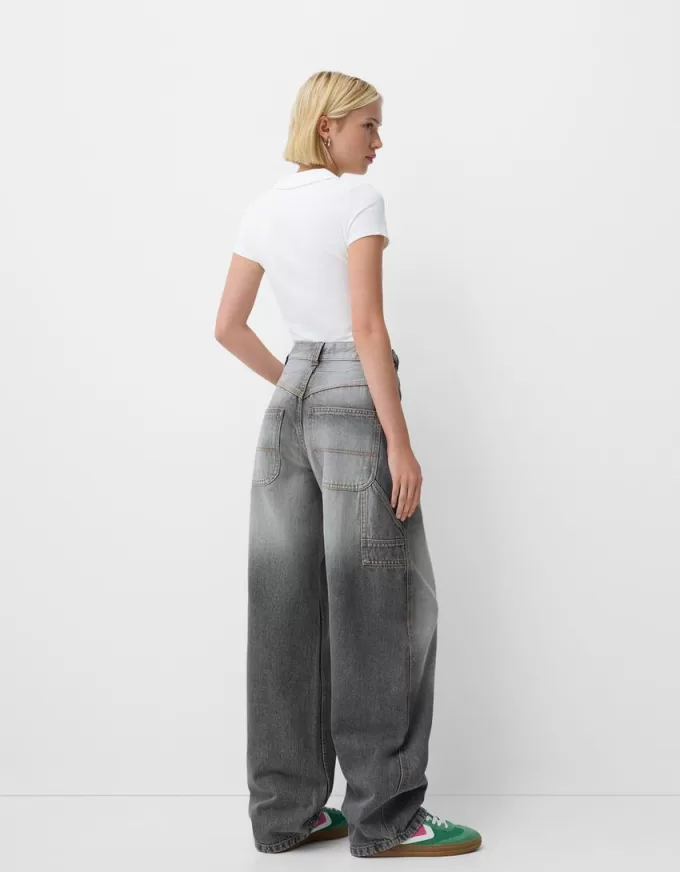 Jeans carpentiere con vestibilità a palloncino regolabile