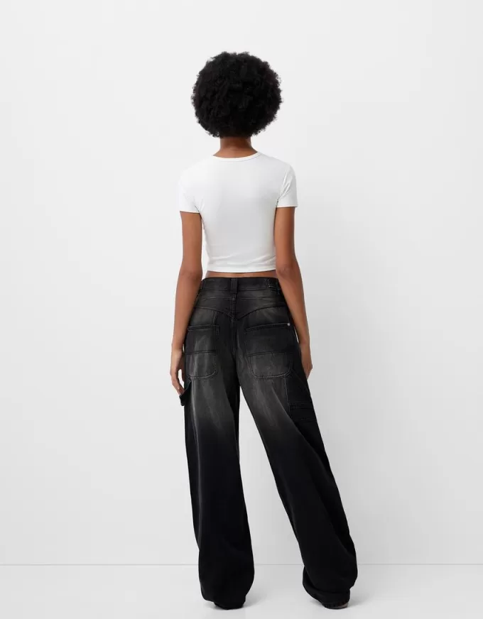 Jeans carpentiere con vestibilità a palloncino regolabile