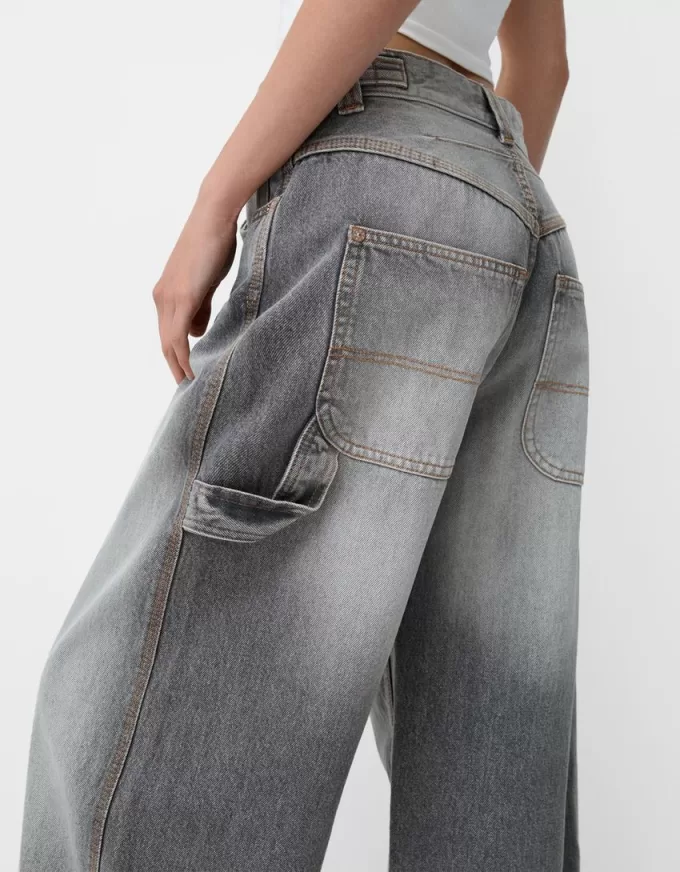 Jeans carpentiere con vestibilità a palloncino regolabile