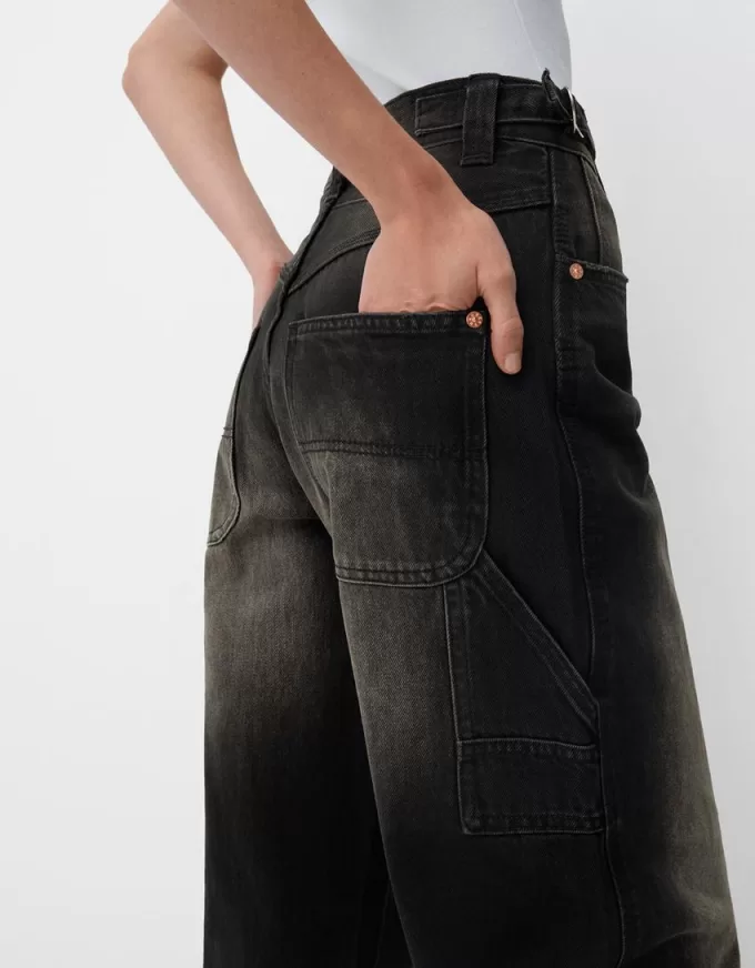 Jeans carpentiere con vestibilità a palloncino regolabile