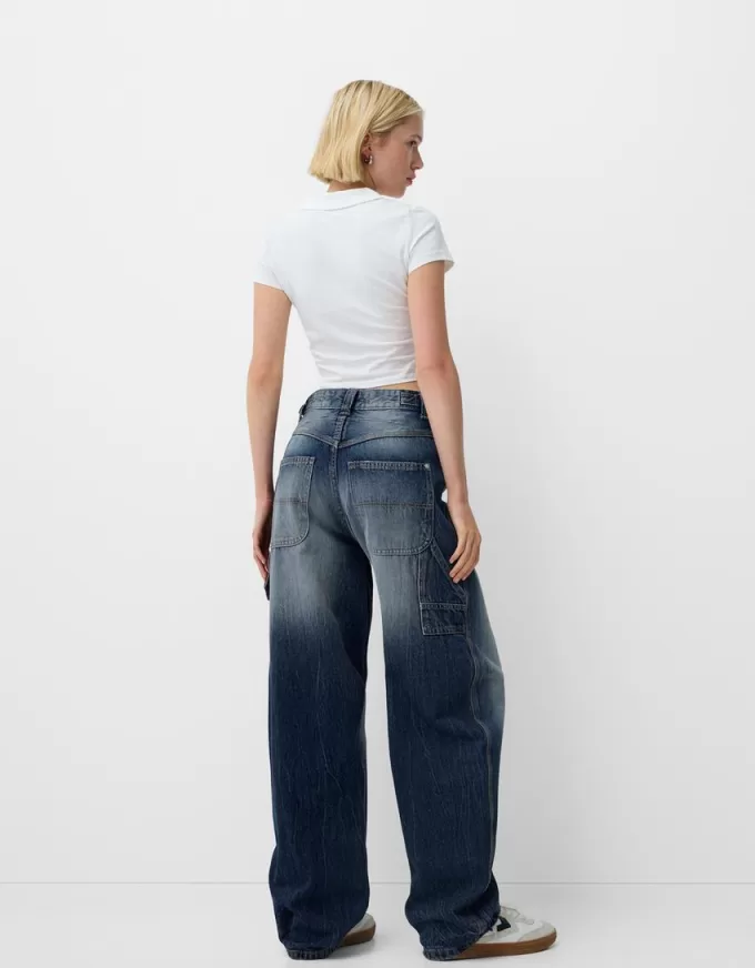 Jeans carpentiere con vestibilità a palloncino regolabile