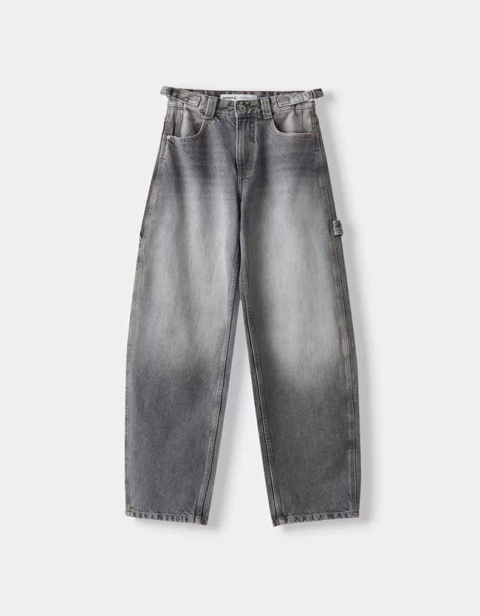 Jeans carpentiere con vestibilità a palloncino regolabile