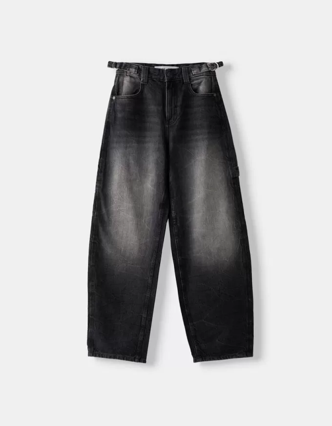 Jeans carpentiere con vestibilità a palloncino regolabile