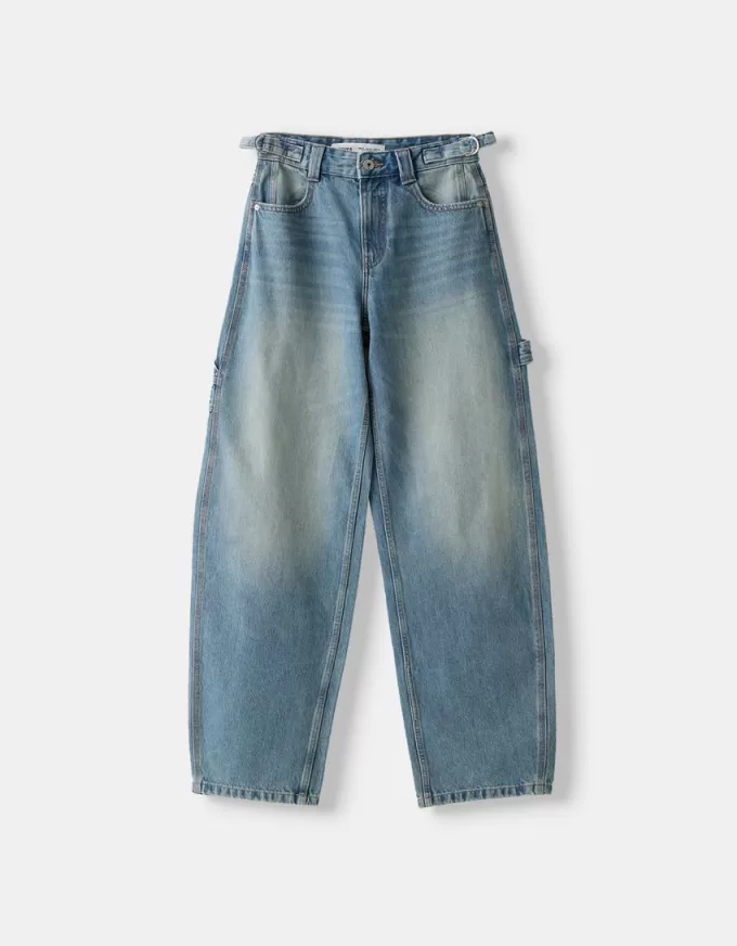 Jeans carpentiere con vestibilità a palloncino regolabile