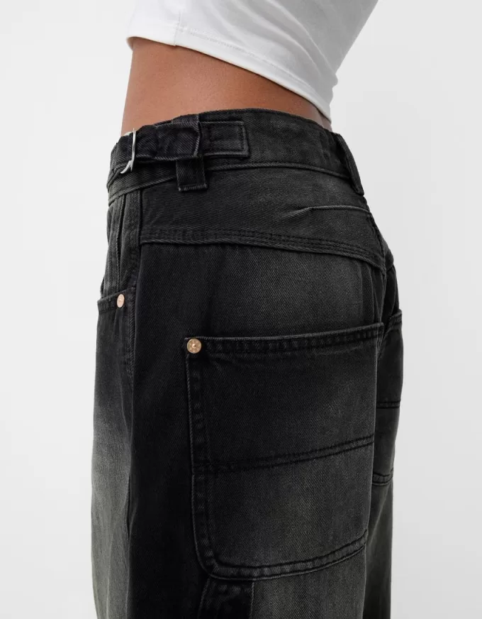 Jeans carpentiere con vestibilità a palloncino regolabile