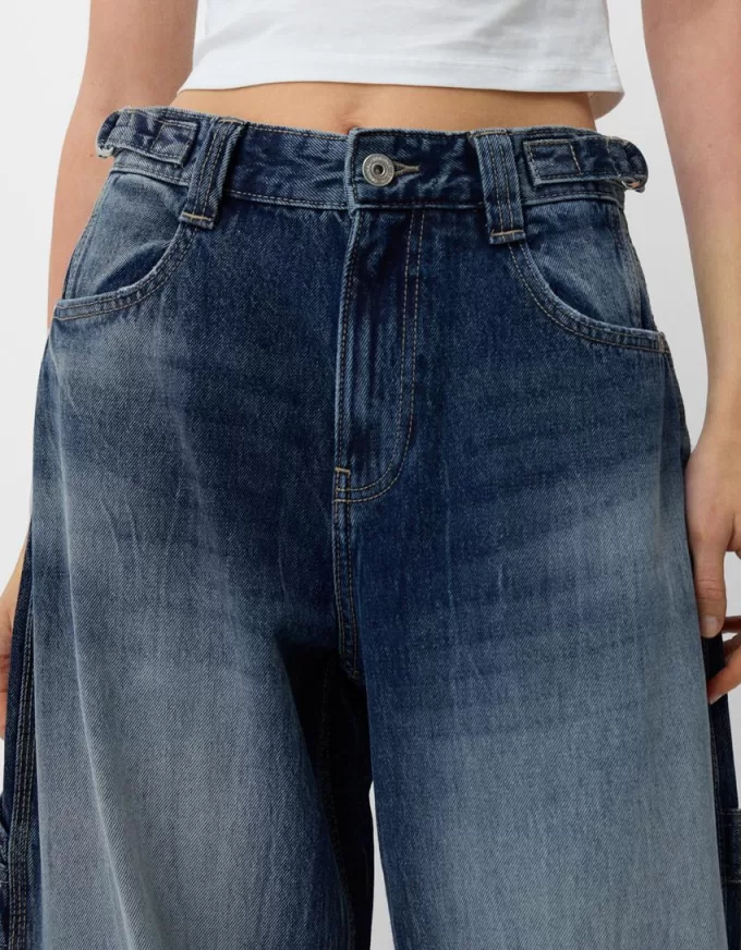 Jeans carpentiere con vestibilità a palloncino regolabile