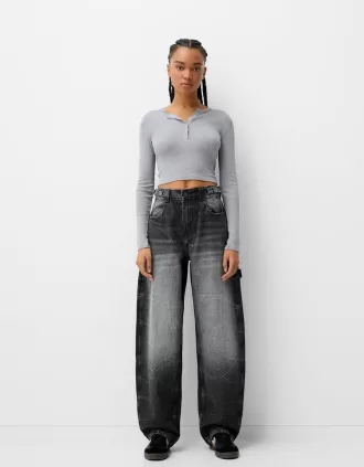 Jeans carpentiere con vestibilità a palloncino regolabile