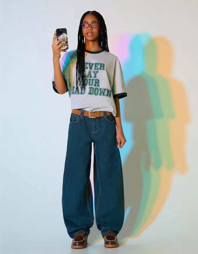 Jeans larghi a botte