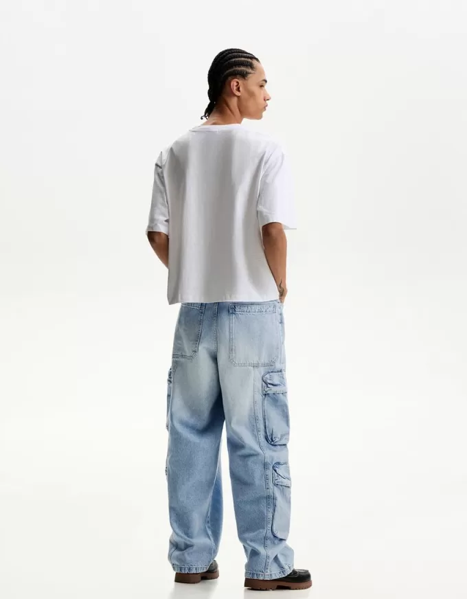 Jeans larghi multi-cargo