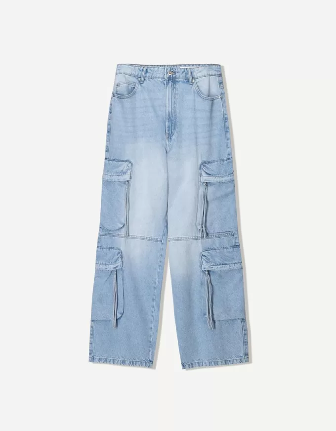 Jeans larghi multi-cargo