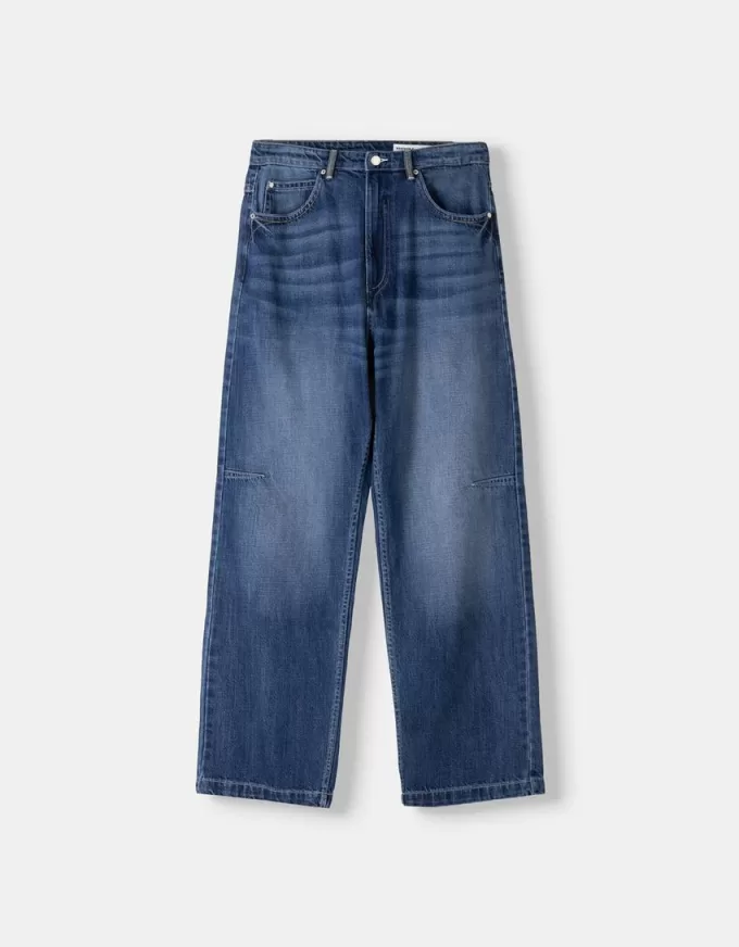 Jeans larghi ricamati