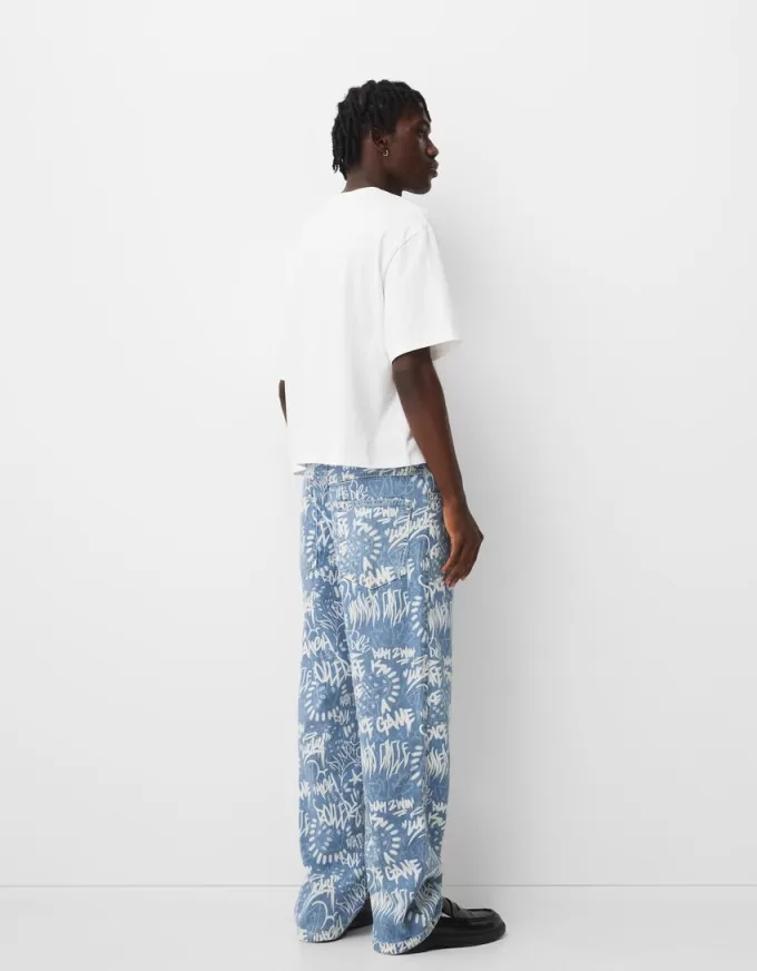Jeans larghi stampati