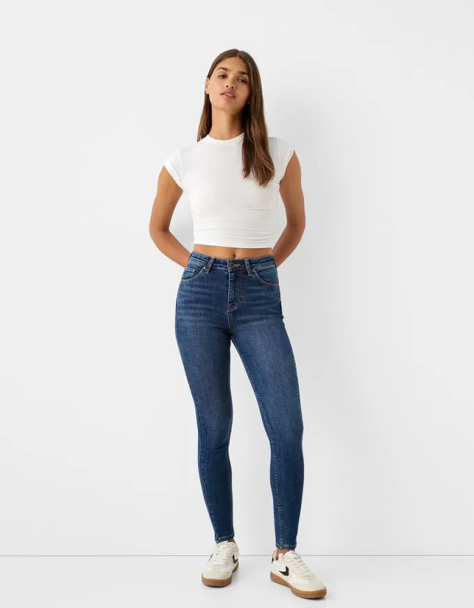 Jeans skinny a vita super alta