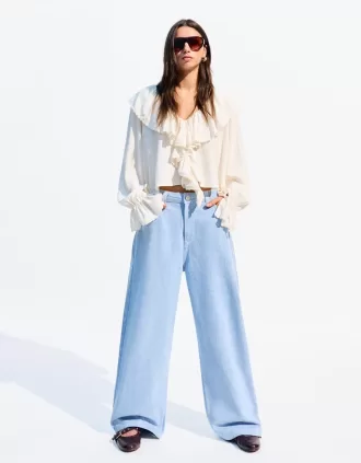 Jeans super larghi a vita intera