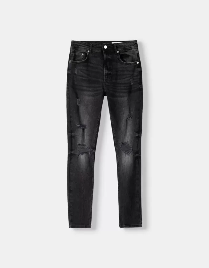 Jeans super skinny strappati