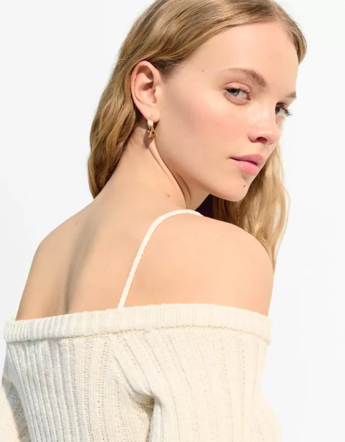 Maglia Bardot a coste