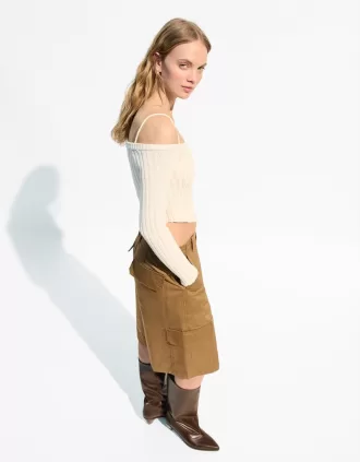 Maglia Bardot a coste