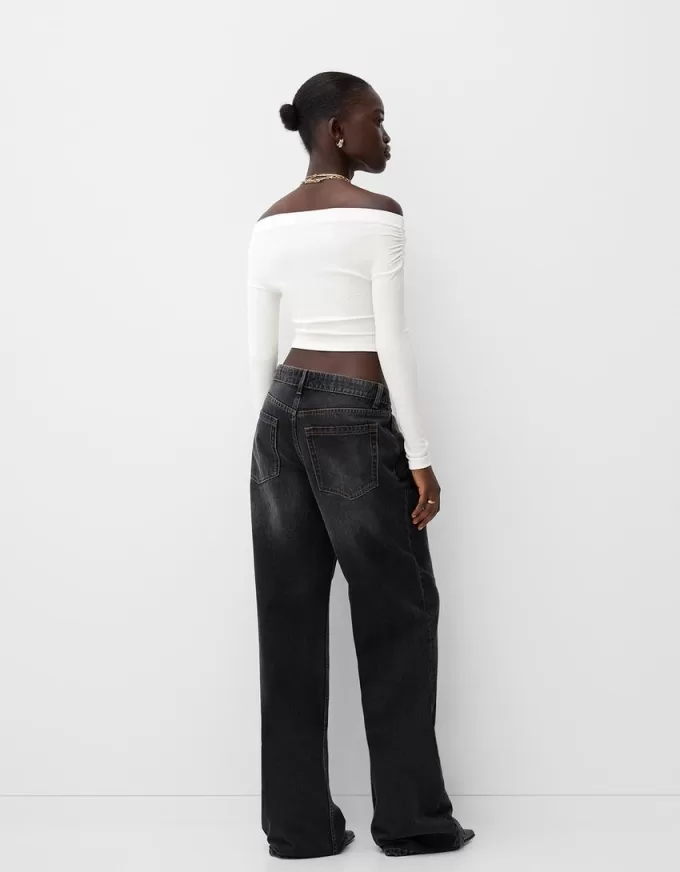 Maglia Bardot arricciata