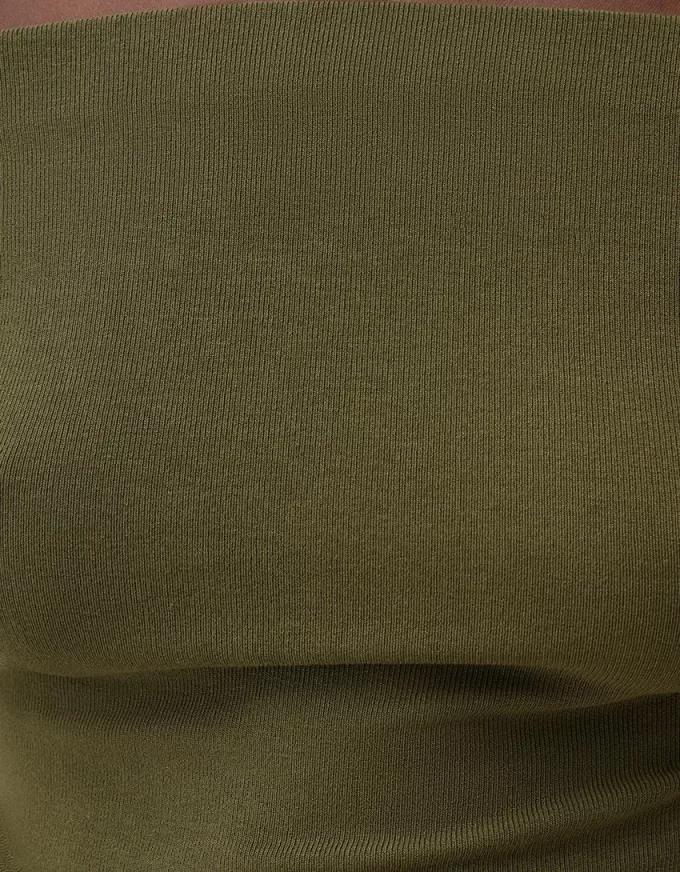 Maglia Bardot arricciata