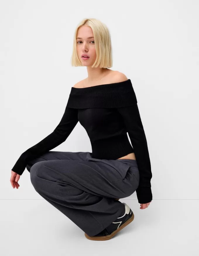 Maglia con scollo Bardot