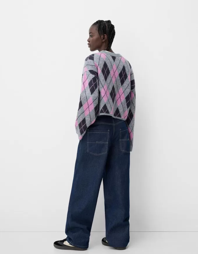 Maglia jacquard a rombi